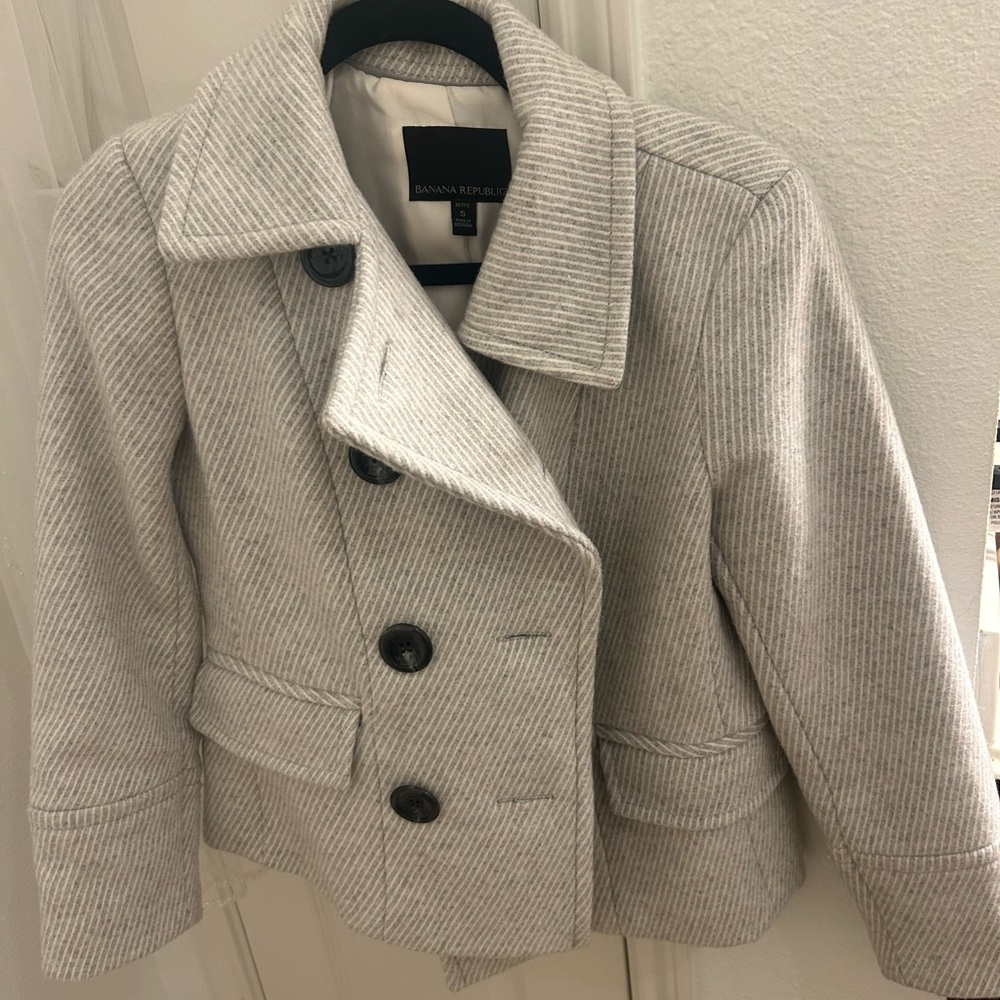 Banana Republic Gray Striped Jacket